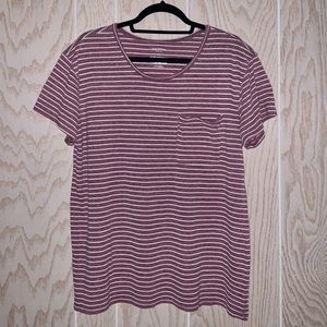 NWOT Arizona Plus Stripe Boxy Tee with Pocket